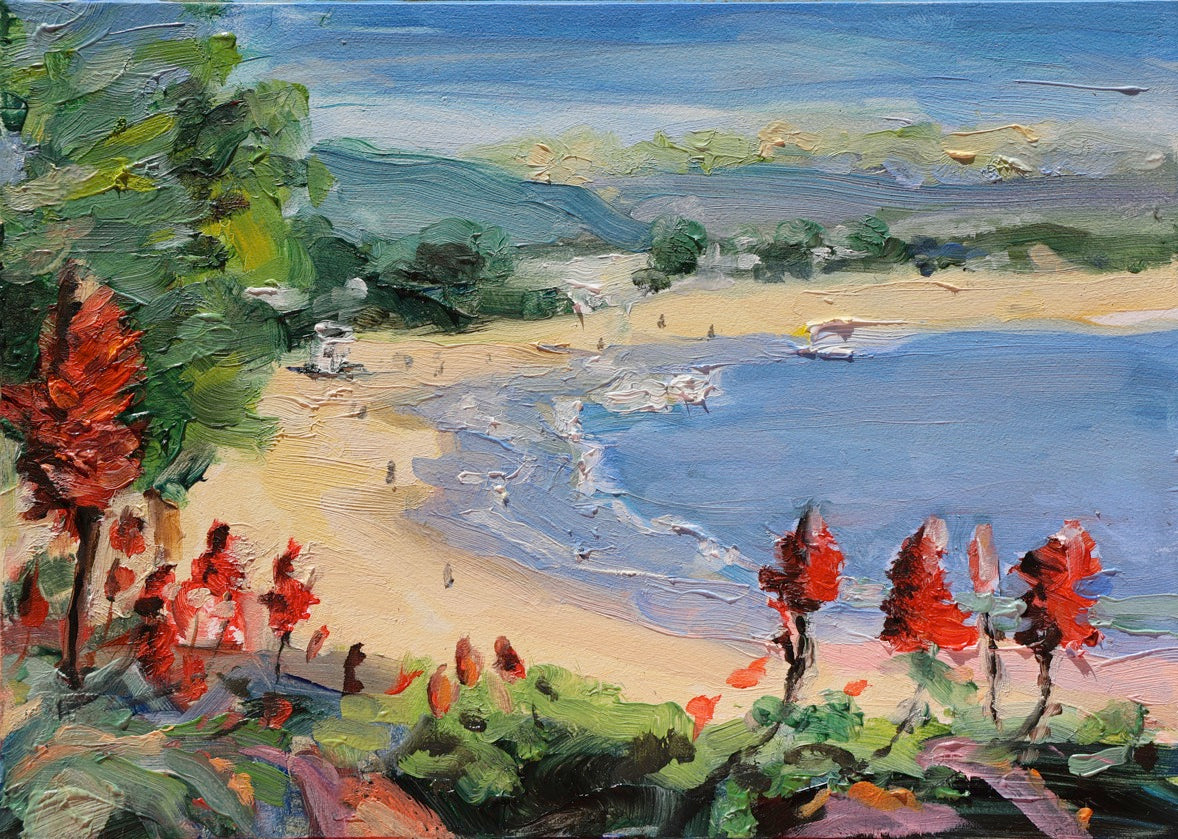 Main Beach, Laguna: 5x7 inches original artwork