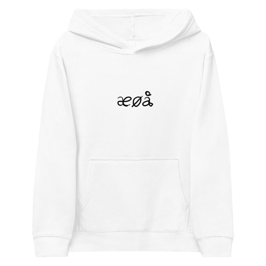 Norwegian letters on Kids fleece hoodie